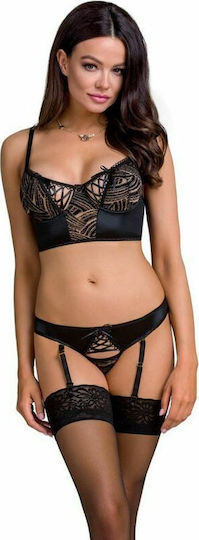 Casmir Lingerie Lara Bügel- und Slip-Set Sexy Dessous-Sets Mit Spitze Schwarz 2 Stück