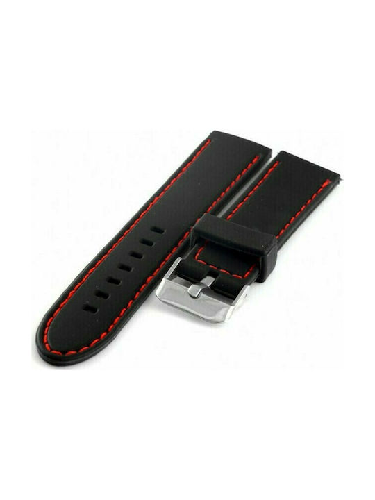 Diloy Straps Curea de cauciuc Negru 24mm