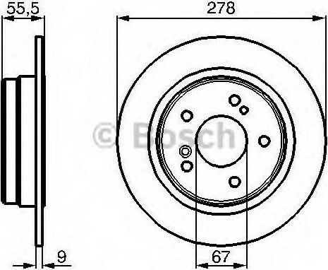 Bosch Спирачни дискове Предни 4бр за Mercedes-Benz C Class / CLK Class / E Class / SLK