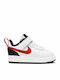 Court Court Borough Low 2 Tdv Kids Sports Shoes Basketball with Hoop & Loop Closure White / University Red