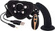 Seven Creations Remote Controlled Vibrating Silicone Dildo with Strap On Harness Harness με Dildo 12.5cm και Δόνηση σε Μαύρο Χρώμα
