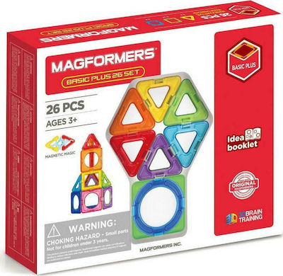 Magformers Joc de construcție magnetic Basic Plus 26pcs pentru copii de 3++ ani