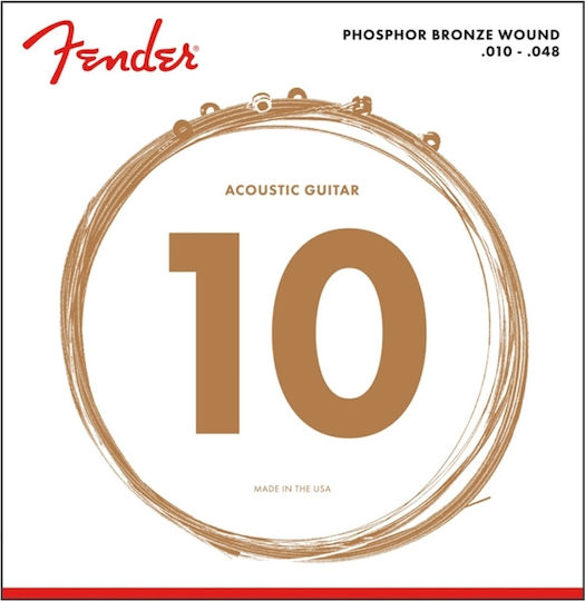 Fender Phosphor Bronze Acoustic Guitar Strings Set 10 - 48 60XL