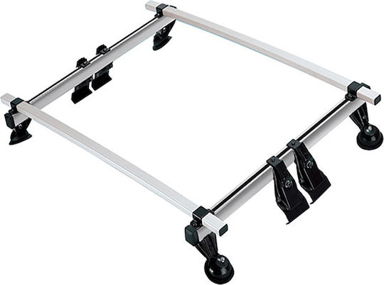 La Prealpina Aluminum Car Roof Bar Calypso 3D Set with Roof Rack Legs and Lock Silver