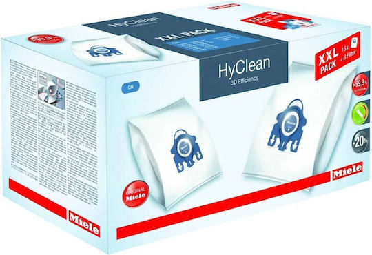 Miele XXL pack HyClean 3D Efficiency GN 16 HyClean Staubsaugerbeutel 16Stück Kompatibel mit Staubsauger Miele