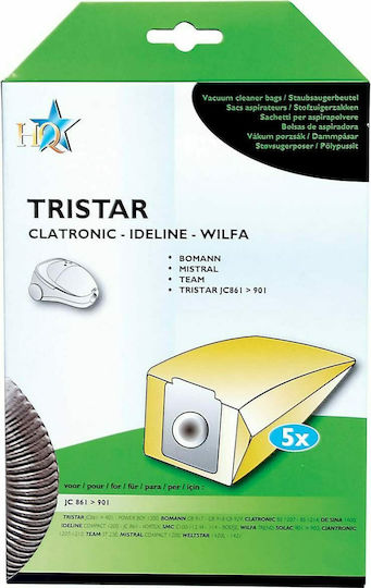 HQ W7-52754/HQB Vacuum Cleaner Bags 5pcs Compatible with Vacuum Cleaner Bomann / Tristar