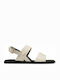 Karsea Leather Women's Flat Sandals Anatomic in White Color