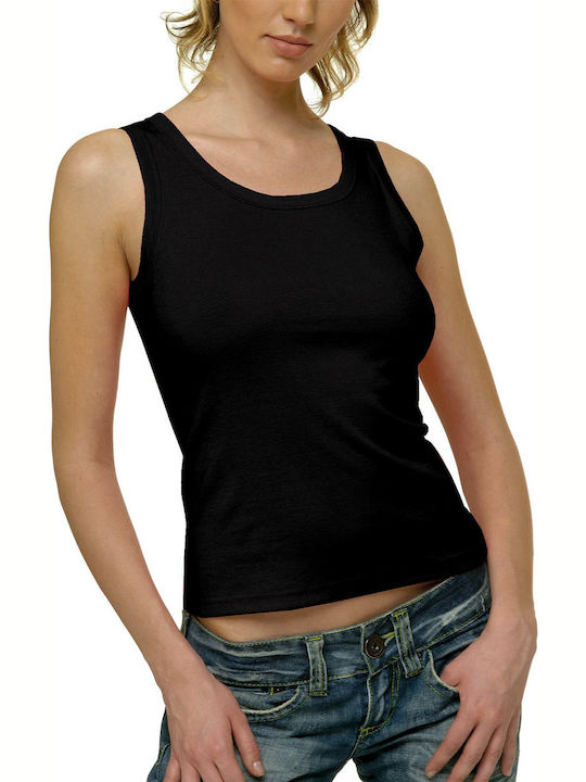Women's Sleeveless Cotton T-Shirt Black