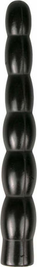 All Black Anal Dildo Ribbed Black 32cm