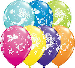 Set of 25 Balloons Latex Multicolor Mermaids Merry Mermaid Friends 28cm