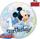 Μπαλόνι Bubble Jumbo Γενεθλίων Στρογγυλό Mickey 1st Μπλε 56εκ.