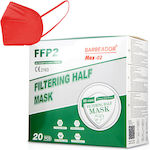 Max Barbeador Max-02 Filtering Half mask FFP2 Schutzmaske FFP2 Red 20Stück