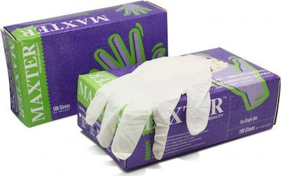 Maxter Latex Examination Gloves Powdered White 100pcs