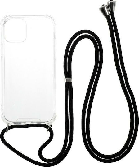 Shockproof Umschlag Rückseite Silikon 1mm mit Band Transparent (iPhone 12 Pro Max) EDA00829403B