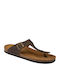 Plakton Men's Leather Sandals Brown