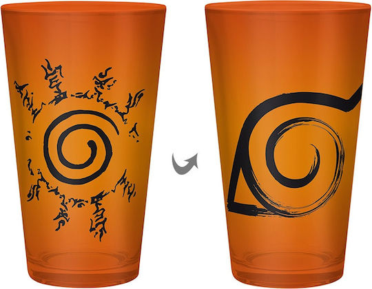 Abysse Naruto Konoha & Sea Symbol Wasser Glas Orange 400ml