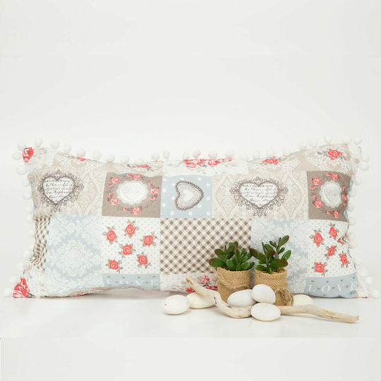 Borea Dekorativer Kissenbezug Hearts Beige 30x60cm