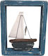 Kapadakis Wood Art Handmade Wall Decor Boat Blue Made of Wood 12.5x3x15cm