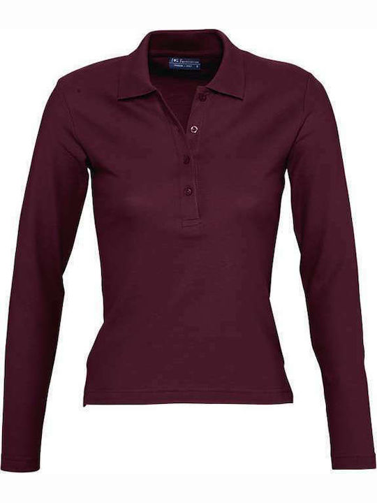 Sol's Podium Women's Long Sleeve Promotional Blouse Burgundy