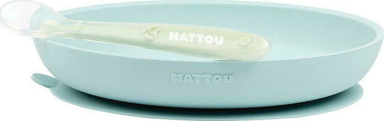 Nattou Feeding Set made of Silicone with Non-Slip Base Multicolour 2pcs N877138