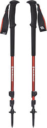 Black Diamond Pair of Telescopic Trekking Poles with 3 Sections Mountain Black 243gr