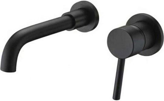 Karag Artemis Set Mischer & Auslauf für Wandmontage für für Waschbecken 1 Ausfahrt Edelstahl Black Matt