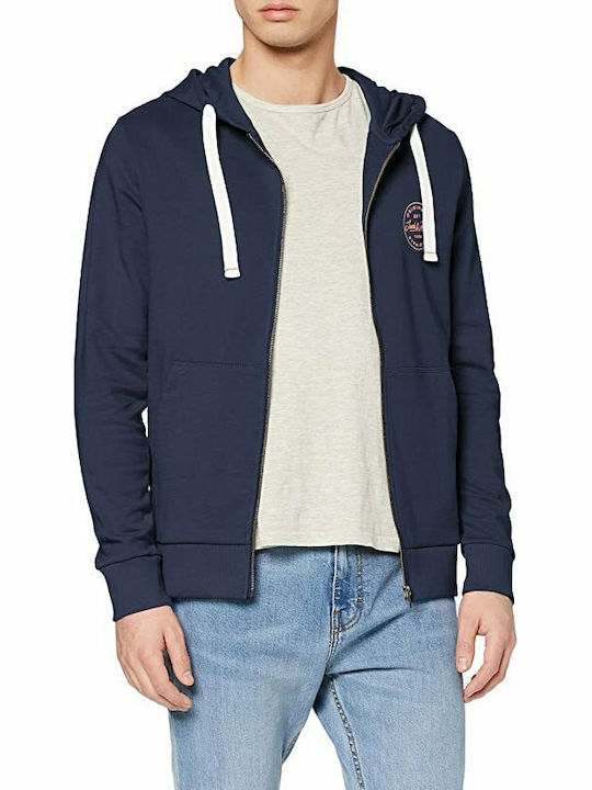 Jack & Jones Herren Sweatshirt Jacke mit Kapuze und Taschen Navy Blazer