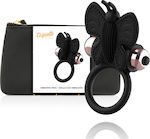 Coquette Vibrating Ring with Butterfly Black/Gold
