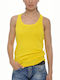 Ärmellos Gelb Damen T-Shirt mit Racer Back