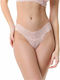 Minerva Tango Cotton Women's String with Lace Pink