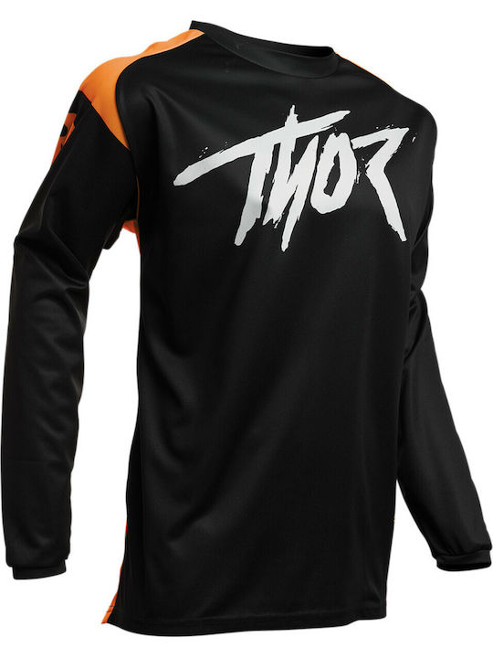 Thor Sector Link Pentru bărbați Tricou Motocross Mânecă lungă Black/Orange