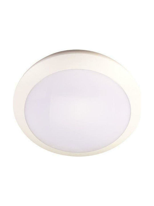 Eurolamp Στεγανό Πλαφονιέρα Οροφής Εξωτερικού Χώρου με Ενσωματωμένο LED 16W σε Λευκό Χρώμα 145-55307