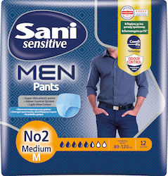 Sani Sensitive Men Scutece Tip Lenjerie Medii Albastre 12 Bucăți