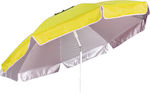 Foldable Beach Umbrella Diameter 1.8m Yellow