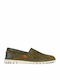 11162 Leather Men's Espadrilles in Green Color