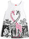 Giraffes In Love Kinderkleid Ärmellos Weiß