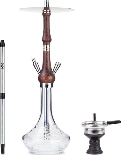 Dum Single Hookah Egyptian Majesty Wood Transparent 56cm