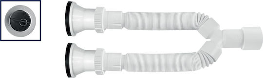 Viospiral Plastic Double Siphon Sink Flexible with Output 70mm White