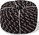 vidaXL Σχοινί Gestrickt 8mm 500m Polypropylen Schwarz