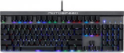 Motospeed CK103 Side Laser Gaming Tastatură mecanică cu Outemu Roșu switch-uri și iluminare RGB (Engleză UK)