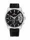 Tommy Hilfiger Baker Men's Watch 44mm Chronograph Battery with Black Leather Strap