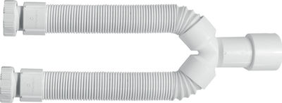 Viospiral Kunststoff Doppelt Siphon Spülbecken Weiß