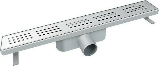 Mesateknik Channel Shower with Output 50mm and Size 60x6.5cm Silver