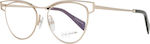 Yohji Yamamoto Weiblich Metallisch Brillenrahmen Schmetterling Gold YY3016 401