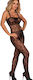 Livia Corsetti Junonna Bodystocking Sexy Bodystockings Gittermuster mit Offenem Schritt Schwarz