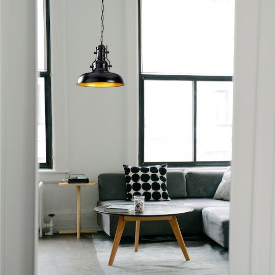 HomeMarkt Berceste Pendant Light Black Bell with Socket E27 32x32x78cm