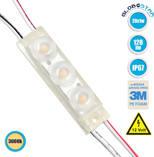 GloboStar LED Modul 12V 1W Alb cald 20buc 73710