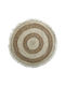 Inart Jute Rug Round Summer from Jute with Fringes Beige