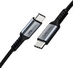 Cabletime C160 PD100W Braided USB 3.2 Cable USB-C male - USB-C male Γκρι 1m