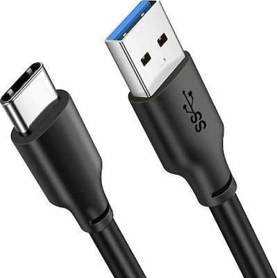 Cabletime C160 Regular USB 3.0 3A Cable USB-C male - USB-A male Μαύρο 3m